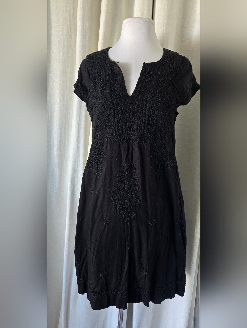 Roller Rabbit Black Embroidered Tunic Dress- Xs